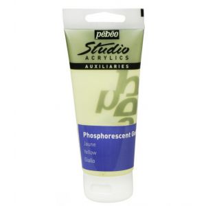 Żel akrylowy Pebeo Studio Acrylics świecący w ciemności/fosforyzujący 100ml, Żółty